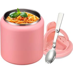 Itslife Soup Thermo for Hot Food Kids 25.5oz Lunch Containers with Buckle Lid Wide Mouth Hot Food Jar Vacuum Insulated Stainless Steel Bento Box Leakproof with Spoon