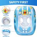 Swimbobo Toddler Pool Float Inflatable Car Baby Swim Float with Adjustable Sun Canopy and Safety Seat Pool Toys for Kids 3+ Years Old (Blue Sports Car)