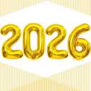 Gold 2026 Balloons,Gaint 40 Inch Gold 2026 Number Balloons,40 Inch 2026 Gold Balloons for New Year Eve Party Supplies 2026, New Years Decorations 2026, Christmas, Graduations Decorations