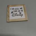 Inspirational Wood Signs, Box Wood Plaques Desk Dcor, Decorative Plaques and Signs, Rustic Office Decor Art, Motivational Office Desk Decor, Farmhouse House Decoration, I Work So We Can Go to Disney (5.9*5.9inch, Style 01)
