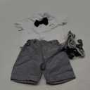 YUEMION Infant Baby Boy Clothes Gentleman Outfits Suits Summer Short Sleeve Bowtie Bodysuit Shirts + Suspender Shorts (3-6 Months)