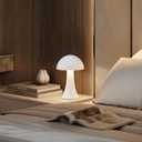 Cordless Table Lamp, Portable LED Desk Lamps, 1800mAh Battery Operated, 3 Color Stepless Dimming Up, for Restaurant, Bedroom, Outdoor Camping, Coffee Shop, Night Light, Rechargeable (White)