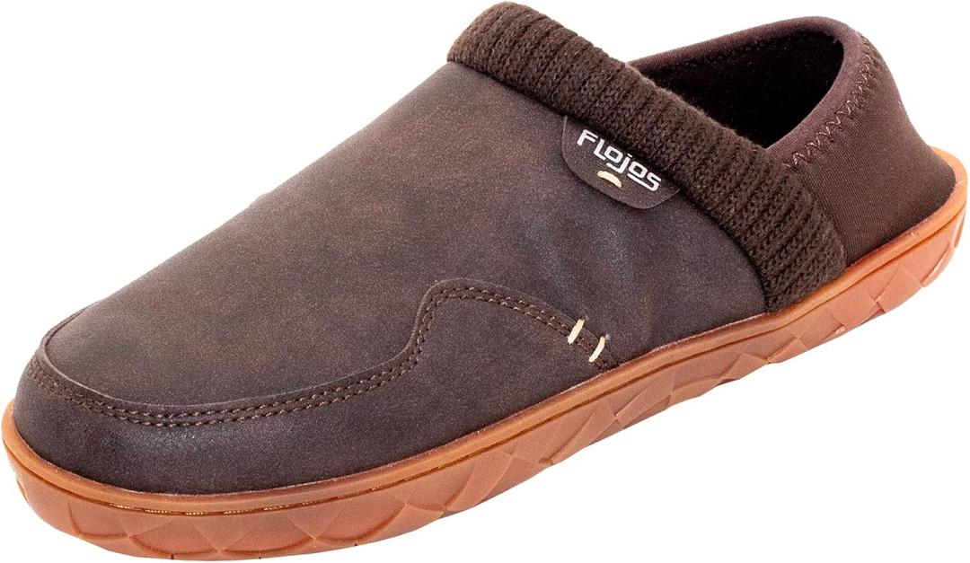 FLOJOS Men's Carl Sherpa Lined Slipper (9, Brown)