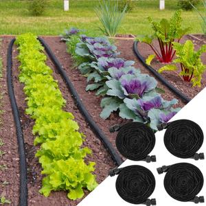 Soaker Hose,Lightweight and Soft Garden Drip Hose Saves 80% Water,Leak Proof Sprinkler Hose for Garden,Flower Planters & Vegetable Plots Watering (4 * 50ft)