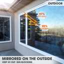 One Way Window Film, See Out Not in Privacy Films Sun Blocking Heat Control Static Cling Insulation Reflective Tinted for Home Bedroom Garage Non-Adhesive, 35.4 in X 157.4 in (B-silver Geometry)