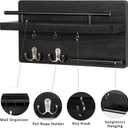 OurWarm Key Holder for Wall Decorative with 5 Key Hooks, Wall Mounted Key Hangers for Wall with Mail Key Rack, Wooden Mail Organizer with Shelf