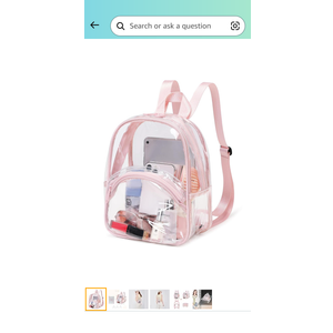 abshoo Clear Mini Backpack for Stadium Events Approved 12 x6 x12 Clear Bag Transparent Backpacks for Girls Women (Light Pink)