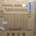 Cumbor 29.751.5" Extra Wide Baby Gate for Stairs, Pressure-Mounted Dog Gates for Doorways & Hallways, Auto-Close Walk-Through, No-Trip Design, Child Proof Safety, Dog/Pet Gate for Indoor Use, Black