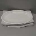DOWAN 14" Serving Platters for Entertaining, Oval White Serving Plates, Party Serving Trays and Platters Oven Safe, Porcelain Dinner Serving Tray Serving Dishes for Meat, Set of 2 (14 in  8 in)