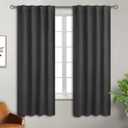 BGment Rod Pocket and Back Tab Blackout Curtains for Bedroom - Thermal Insulated Room Darkening Curtains for Living Room, 2 Window Curtain Panels (38 x 63 Inch, Dark Grey)