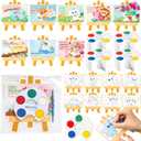 JOYIN 24 Pcs Valentine's Day Mini Watercolor Paints with Easel-Shaped Cards, 5 Colors Heart-Shaped Paint Palettes & 8 Animal Themed Cards, Valentine Crafts Set for Kid Gifts Exchange Classroom Prize