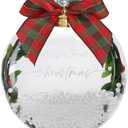 2 x Stylor Baby's First Christmas Ornament 2025 - DIY Clear Plastic Flat Ball Handprint Kit Keepsake, for Newborn Boy or Girl, My 1st Xmas Tree Hanging Snowflakes Decoration