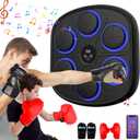 Music Boxing Machine for Adults, Bluetooth Smart Boxing Training Machine, Wall Target Punching Workout for Kids, Fun Fitness Equipment, Reflex Training Suitable for Home, Office, Gym