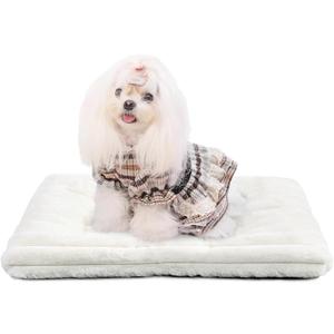 Pet Bed Extra Small 12 x 18 for Crate or Cage Fits Tiny Dogs And Indoor Cats With Rabbit,Washable XS Puppy Crate Bed Comfy Kennel Pad Anti-Slip Doggy Sleeping Mat Cushion for Mini Small Breeds,Cream