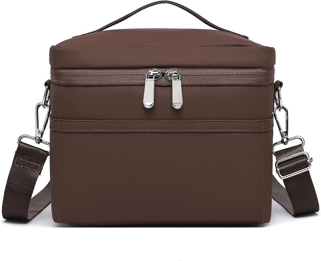 sorozien Insulated Lunch Bag for Women Adult Lunch Box Lightweight Waterproof Lunchbox Soft Cooler Reusable Lunch Bags for Work (Small(4 L), Coffee)