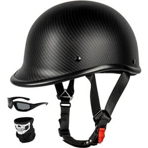 Yesmotor Vintage Motorcycle Half Helmet - Lightweight Low Profile Open-Face Half-Face Helmet – DOT Approved