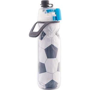 O2COOL Mist 'N Sip Misting Water Bottle 2-in-1 Mist And Sip Function With No Leak Pull Top Spout Reusable Sports Water Bottle - 20 oz (Soccer)