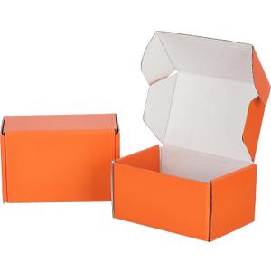 50 Pack 6x4x3 inches Shipping Boxes Orange, Corrugated Small Cardboard Boxes for Mailing Packing (6"x4"x3", 50 pack)