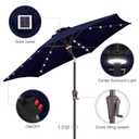 AckMizz 10ft Solar Patio Umbrella - Outdoor Umbrella with Centre Surround Light 24 LED Lights, Market Table Umbrella with Tilt for Pool, Porch, Garden, Deck, Backyard UV Protection (Navy Blue)