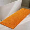 Bathroom Rugs 47x20,Super Absorbent Soft,Thick,Machine Washable Chenille Bath Mat,Non Slip Toilet Floor Rug,Bath Mats for Bathroom Floor, Home Decor Accessories,Orange
