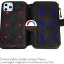 MODOS LOGICOS Case iPhone 11 Pro Max, [Detachable Wallet Folio][2 in 1][Zipper Cash Storage][Up to 14 Card Slots 1 Photo Window] PU Leather Purse with Removable Inner Magnetic TPU Case - Black