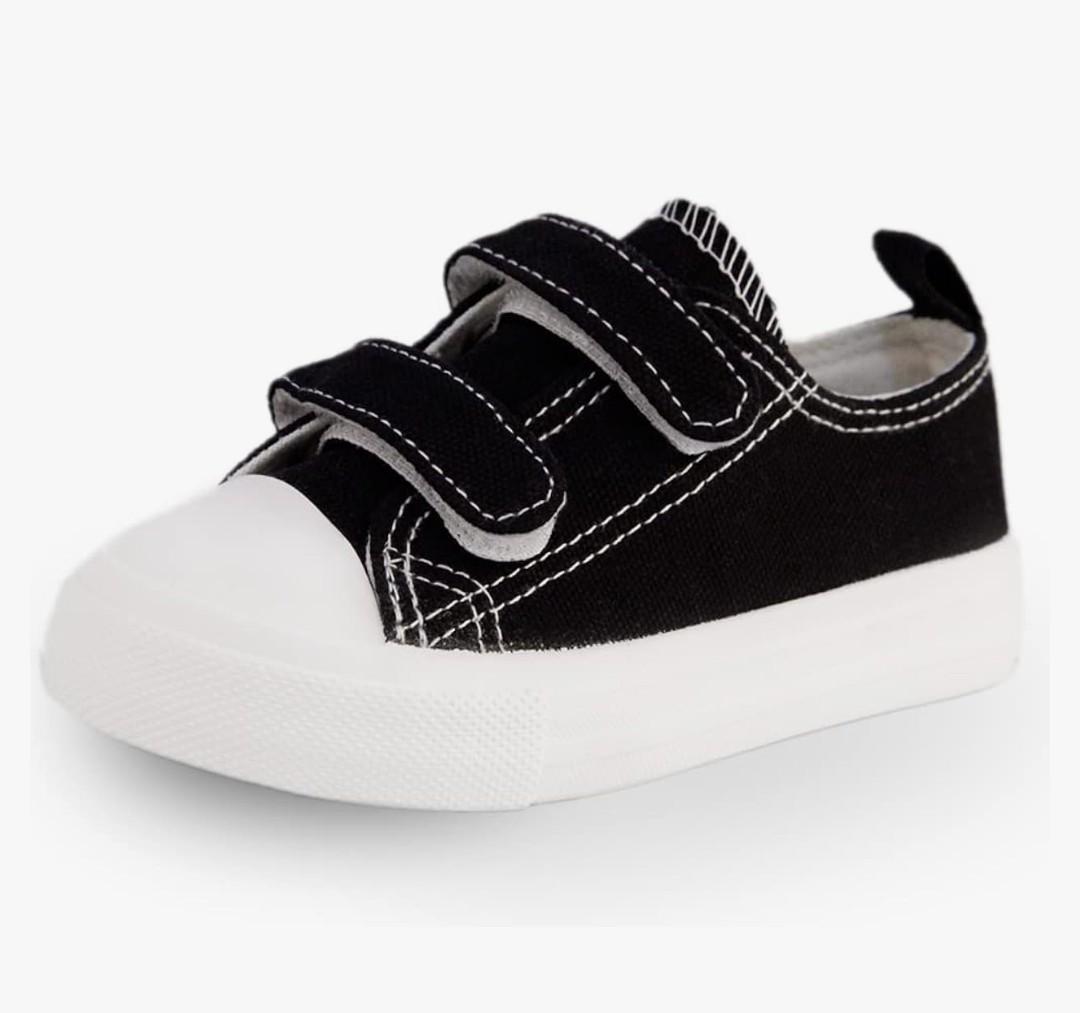 Toddler Boys and Girls Low Top Canvas Adjustable Strap Sneakers, Size: 5