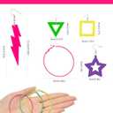 7 Pairs 80s 90s Neon Earrings for Women, Lightweight Colorful Acrylic Statement Earrings, Big Hoop Designs, Comfortable for Retro Outfits, Glow Parties & Music Festivals