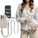 MAGEASY Compatible with iPhone 17 Pro 6.3" Wallet Case with Crossbody Strap  Coin Purse & Card Slot, with Leather Crossbody Lanyard, 16ft Ultimate Drop Protection | Pouch (Starlight)