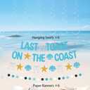 Holkcog Bachelorette Party Decorations, Blue Beach Bride Shower Decor Pom Poms Hanging Banner Swirls for women, Last Toast On The Coast Bridal Shower Wedding Decoration, Bride To Be Party Supply