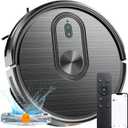 Robot Vacuum and Mop Combo, 3 in 1 Mopping Robotic Vacuum with Schedule, App/Bluetooth/Remote, Max Suction 1600Pa, Self-Charging Robot Vacuum Cleaner, Slim, Ideal for Hard Floor, Pet Hair, Carpet, 12.04"L x 12.04"W x 2.89"H