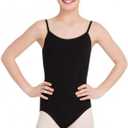 Capezio Big Girls' Classics Camisole Leotard with Adjustable Straps (10-12, Black)