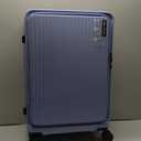 HotWay 26 Inch Expandable Checked Luggage with Cup Holder, Hardside TSA Approved Luggage with Spinner Wheels, Top Opening Suitcase For Travel, Blue