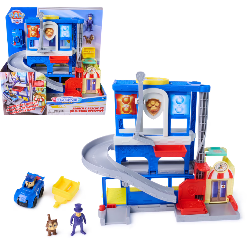 PAW Patrol: Pup Squad, Search & Rescue HQ Playset with Chase Pup Squad Racer & 2 Figures 