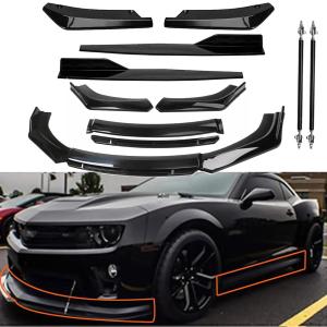 Gloss Black Bumper Lip Spoiler Splitter Fit for 1997-2002 2010-2021 Chevy Camaro LS LT1 SS Coupe Convertible Front Rear Body Kit Side Skirt