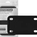 Rightcar Solutions Motorcycle License Plate Frame Premium Silicone, Rust-Proof, Rattle-Proof, Weather-Proof Plate Holder, Street Legal, Custom Bike Tag Frame - Black