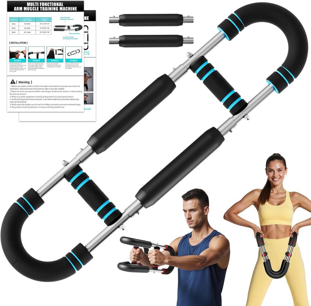EAST MOUNT Twister Arm Trainer 20-110lb Adjustable Chest Workout Equipment for Men Women Portable Spring Resistance Muscle Builder Strength Training for Arms Chest Shoulders for Home Gym Fitness