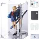 Acrylic Display Case, Mirrored Back and Base, UV Protected, Front Door with Magnetic Buckle, Display Box, Dustproof Showcase for Figures, Collections, Models, Toys (6x6x10 inch, 15x15x25 cm)