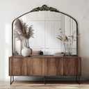 G-LEAF Vintage Baroque Mirror 40"X30",Victorian Antique Farmhouse Mantel Mirror with Black Brush Gold Ornate Metal Frame for Fireplace Entryway Living Room Hallway Bathroom