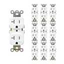 10 Pack Standard Duplex Electrical Receptacle Outlet, Tamper Resistant Wall Outlet, 20A 125V, 2 Pole 3 Wire, UL Listed, White
