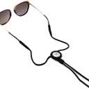Eyeglass Lanyard – Sunglasses Strap with Holder Compatible with AirTag Tracker – Adjustable Eyeglass Strap for Eyewear Loss Prevention – Sunglasses Lanyards (Black Rope)