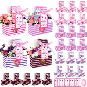 24 Pcs Mothers Day Drink Carrier Mother Gift 2 Cup Drink Carriers with Tag Handle Mother's Day Cup Carriers Disposable Cardboard Cup Holders for Hot Cold Drinks Coffee Mom Gifts from Daughter Son