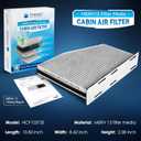 Certified MERV 13 Cabin Air Filter with Activated Carbon, CF10373 for Audi A3/A3 Quattro/Q3/Q3 Quattro/TT/TT Quattro, VW Beetle/CC/Eos/Tiguan/Golf/Jetta/Passat/R32/GTI/Rabbit.