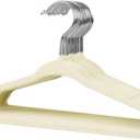 Stormix Baby Velvet Hangers, 16 Pack Children's Clothes Hangers Non-Slip Kids Hangers for Infant/Toddler Cream