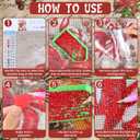 Kosiz 6 Pcs Christmas Diamond Art Kits Christmas Diamond Painting Kits for Adults Vintage Style Winter Snow DIY Cartoon 5d Rhinestones Crafts with Tools for Home Wall Decoration Holiday Gifts