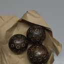 BHAVATU Decorative Balls Mango Wood Round Balls Set of 3 Individual Use Ideal for Use in Living, Dining Room Home Décor (3" x 3" x 3"), (Set of 3)