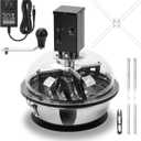 13 in Electric & Manual 2-in-1 Bud Leaf Bowl Trimmer, 20 kgf·cm Motor Torque, Adjustable Speed up to 130 RPM, Stainless Steel Blades, Perfect for Wet & Dry Herbs and Flowers