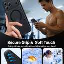 3 x Magnetic Shockproof for iPhone 17 Pro Case,[Camera Protection][Compatible with Magsafe][Non-Slip][Mil-Grade Protection] Slim Anti-Yellowing Translucent Matte Phone Case for iPhone 17 Pro,Black