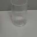 Clear Glass Vase for Flower, Flower Vase for Bouquet, Modern Glass Vases, Ribbed Vases for Living Room, Bedroom, Dining Table, Office, Wedding, Centerpieces, 8 Inches (Large)