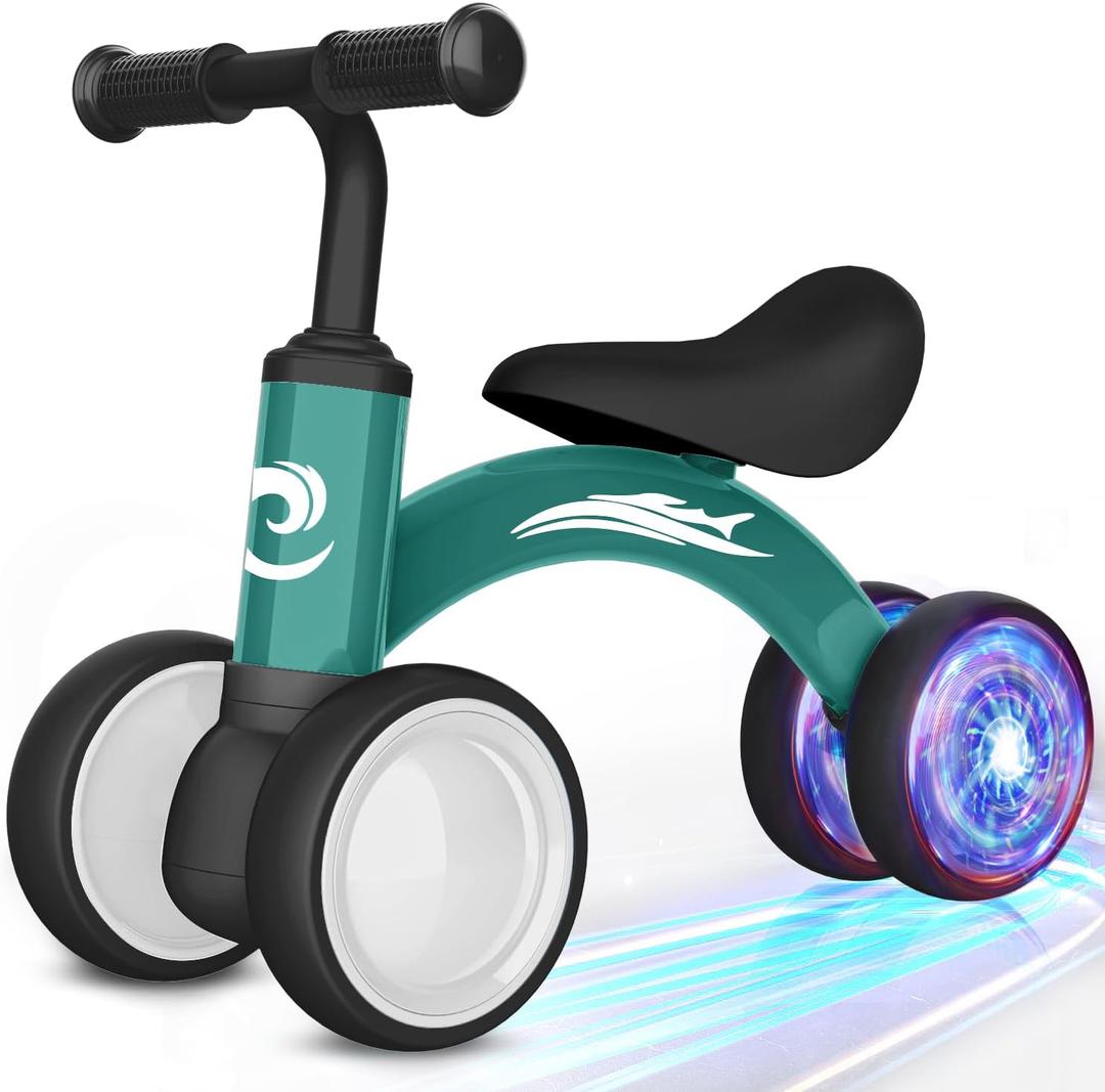 Gamfeiny Colorful Lighting Baby Balance Bike Toys for 1 Year Old Boy Girl Gifts, 10-36 Month Toddler Balance Bike, No Pedal 4 Silence Wheels & Soft Seat First Riding on Toys, 1st Birthday Gifts