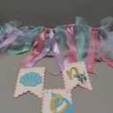 Mermaid One Year High Chair Banner - Under The Sea 1st Birthday Party Decorations, Girls First Mermaid Party Banner,Under The Sea Birthday Highchair Banner, First Birthday Photo Prop Cake Smash